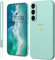 Mitetabo für Samsung Galaxy S24 Hülle Silikon Handyhülle Samsung Galaxy S24 mit Gold Liebesherz, Dünn Gold Love Schutzhülle Slim Kratzfeste Rundumschutz Case für Samsung S24 5G MintGrün