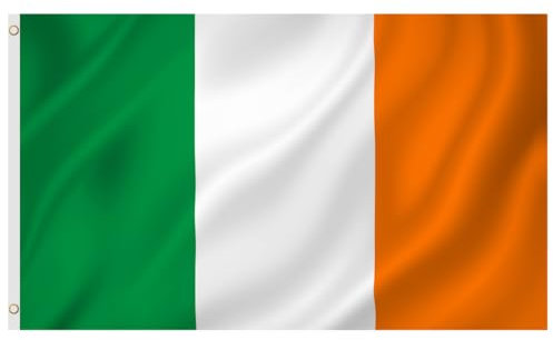Second Ave Ireland Irish Flag 5ft X 3ft Large with Brass Eyelets Irish National Sports St Patrick's Day Celebration Banner Flag