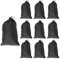 Frdhee Lot de 10 petits sacs de rangement en tissu noir avec cordon de serrage, Noir , S