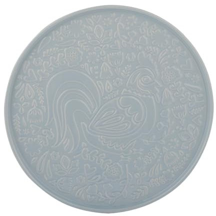 Mason Cash Home to Roost Assiette ronde en grès 30 cm Motif poule et coq Passe au micro-ondes et au lave-vaisselle Pour gâteaux, viandes, poissons, pains et fêtes
