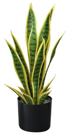 Künstliche Schlangenpflanze Pflanzen Höhe 50cm - Künstliche Sansevieria Deko Wohnzimmer - Pflanze Zimmerpflanzen Balkon Büro Deko - Künstliche Pflanze für den Heimgarten Bürodekoration