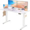 Claiks Höhenverstellbarer Schreibtisch 120 x 60 cm, Stabiler Schreibtisch Höhenverstellbar Elektrisch mit Memory-Handsteuerung, Ergonomischer Steh-Sitz Tisch Computertisch, Weiß