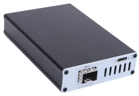 VELATEMOR 10G-Ethernet-Adapter, Aluminium-USB4-SFP-Glasfaser-Port, 10-Gigabit-Ethernet-Adapter für Hochgeschwindigkeits-Netzwerkverbindung (Dual-Port)