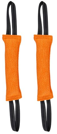 Ziyonix 2 Pcs Beisswurst für Hunde 30cm zum Training Tauziehen | Hundebiss Schlepper Spielzeug zum Zerrspiele, Robuste Hundespielzeug, Jute Beisswurst für Hunde, Hund e Training Zubeh,Orange