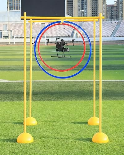 Drohne Hindernisvermeidung 2er-Pack Fliegende Hindernisreifen (60 cm) für Kinder, Quadrocopter-Drohnen-Hindernisparcours für Kinder und Erwachsene, Helikopter-Spielanlage mit Loopingtoren