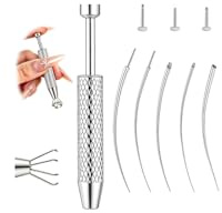 ESHIONER Piercing pour Ouvrir et Changer Accessoires de Kit 6 Pièces Ensemble de Pinces Argent Courbé 16G 18G Compatible Tige Insertion Piercing pour Oreille Nez Lèvre