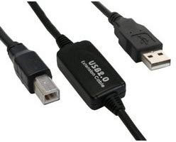 InLine 34511I 10 m USB A USB B Male to Male USB Cable - USB Cables (10 m, USB A, USB B, Male/Male, 480 Mbps, Black)