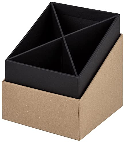 Rössler SOHO Stifteköcher | Stifte Organizer | Stiftehalter Schreibtisch | Büro Organizer | Schreibtisch Zubehör | Büro Zubehör | 86 x 86 x 100 mm | 1 Stück | Farbe: Braun | Kraft