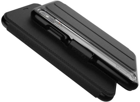 Gear 4 Oxford Folio Designed for iPhone XS Max Case, Advanced Impact Protection by D3O, Booklet Case - Black