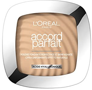 L'Oréal Paris - Poudre Fondante Perfectrice Bienfaisante - Enrichie en Pigments Minéraux & Acide Hyaluronique - Tous les Types de Peaux - Accord Parfait - Teinte : Vanille (2.N) - 9 g