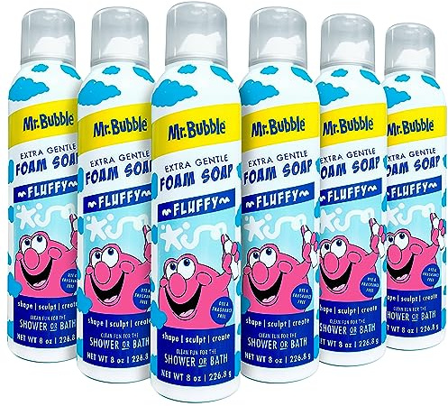 Mr. Bubble Extra Gentle Foam Soap - Fragrance Free Kids Hand and Body Wash 8OZ, Pack of 6
