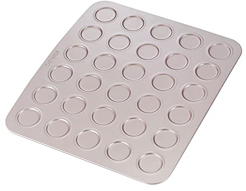 CHEFMADE Teglia per macaron, 30 cavità, antiaderente, per biscotti e macaron, per cottura in forno (oro champagne)