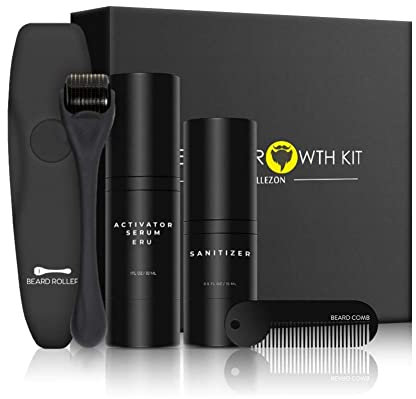 Bart Wachstum Set für Männer, Jane Choi Bartwachstums Mittel Kit Beschleunigen, Beard Growth Bartpflege Set Mann Geschenk mit Bartwachstum Serum öL, Bart Dermaroller , Bartkamm