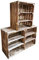 Teramico Holzkiste 50 x 40 x 30cm - Vintage-Look geflammt - Weinkiste Obstkiste Set Dekoration (3er Set, 2 x Ablage Kurz)