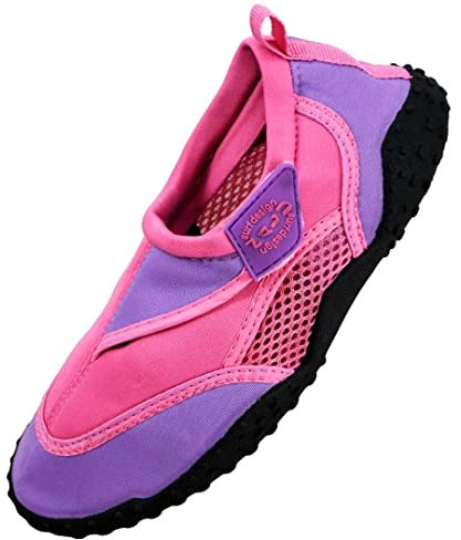 Aqua Beach Surf Wet Water Shoes Boys Girls Mens Womens Unisex Wetsuit Boots (Pink Child 12)