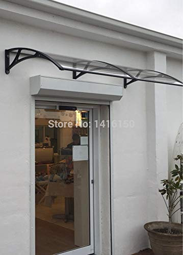 TID Vordach für haustür 100x200cm.Deep 100cm, Shade Breite 200cm.Aluminum Halterung mit PC-Blatt-Schutz, Tür-Fenster-Markise