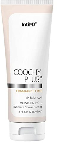 IntiMD Coochy Plus Intimate Shaving Cream Fragrance Free For Pubic, Bikini Line, Armpit and more - Rash-Free, Prevents Razor Burns & Bumps, In-Grown Hair, Itchiness 8oz Tube
