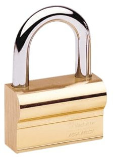 Vachette Cadenas de Sécurité Ulysse à clé en Laiton 55mm 1313-55/SC Résistance élevée aux intempéries, Utilisation extérieure et intérieure, Haute résistance à la traction, Anse Acier Cémenté, 3 Clés