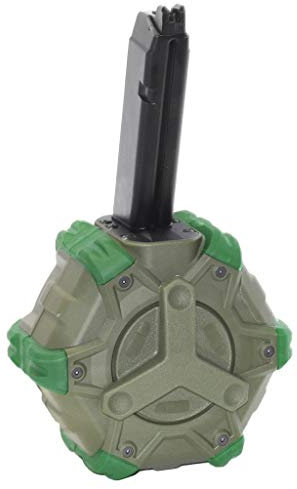 Airsoft Softair Teile WE 350rd Gas Drum Magazine Trommel Magazin für ISSC M22 / EMG SAI BLU/APS/Army/Bell/UMAREX/Elite Force/VFC/AW/WE/Tokyo Marui G17 G18C G-Serie GBB Pistole Schwarz/OD/Grün