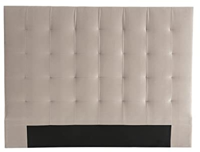 Miliboo Tête de lit capitonnée en Tissu Velours Taupe L160 cm HALCIONA