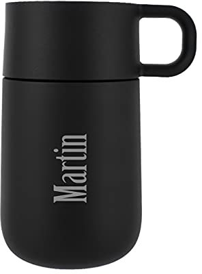 Herz & Heim® WMF Thermobecher mit Gravur - Geburtstagsgeschenk für Kaffeeliebhaber Anthrazit Matt