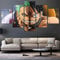 Toaueng Poster & Kunstdrucke 5 Stück Leinwandanime One Piece Ruffy Zoro 150×80Cm 5 Leinwand Kunst Wandkunst Fünf Teile Tafelmalerei Wandbild Hd Poster Modernes Modulares Bild