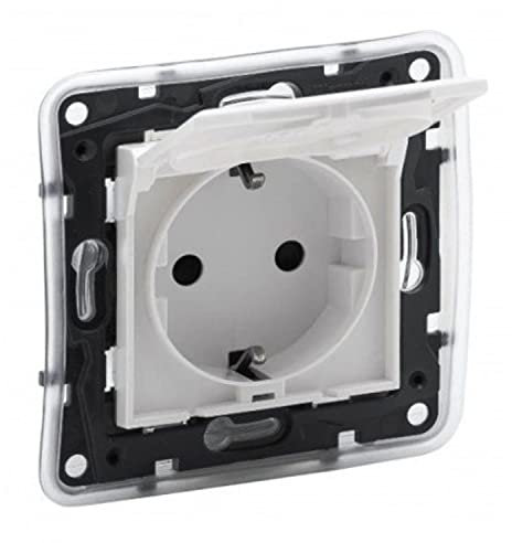 Legrand 864139Serie Niloe Step Schuko Steckdose 2P+T IP44 mit Deckel Weiß matt