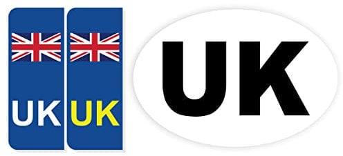 Pack of 3 UK Car Stickers for Europe GB Car Stickers for Europe GB Number Plate Sticker Mixed UK Oval Sticker Packwith®
