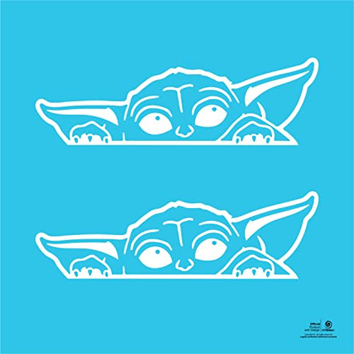 Artstickers 2 Stück Aufkleber Yoda (20 x 6 cm) für Auto, Motorrad, Wohnmobil, Weiß