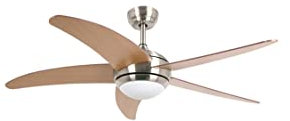 Bastilipo - Ventilador techo con mando a distancia, 132cm, 60W, MALIBÚ NIQUEL 3 LED