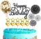 Tortendeko Geburtstag Mädchen Junge Frau Mann,Geburtstagskuchen Deko,16 Stück Glitzer Geburtstagstorte Topper Schwarzes Gold Cake Topper Deko Geburtstag Happy Birthday Kuchendeko,für Geburtstag Party
