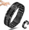 Vicmag 3X Magnetic Bracelet for Men Pure Titanium Bracelet 3500 Gauss Ultra Strength Magnets Adjustable Wristband with Adjustment Tool & Gift Box (Pure Titanium Black)