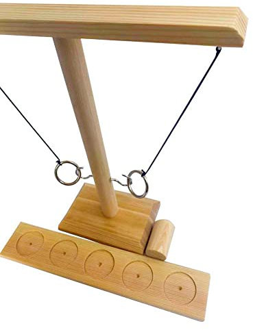 Ring Toss Game for Adults Kids, 2 Players Hook and Ring Game, Handheld Board Games with Shot Ladder Bundle, Outdoor Indoor Handmade Wooden Hook Fast-paced Interactive Toys for Party Home Bars