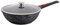 Pradel Luxe Wok, 30 cm, abnehmbarer Griff, Aluminiumguss, Steinbeschichtung, Glasdeckel, für alle Herdarten geeignet, auch Induktion, ohne PFOA