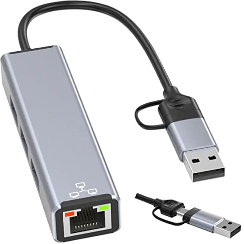 Tradebit - USB-C-Hub LAN USB 3.0 100 Mbit/s RJ45 Netzwerkkarte