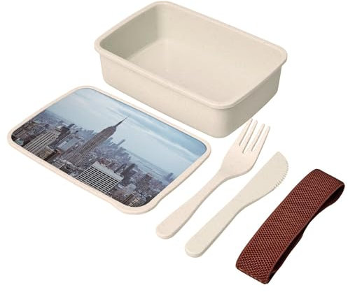 Fabulous Lunch Box - Boite à Repas avec couverts New York Manhattan Empire State Building Ville Etats Unis - 700 ml