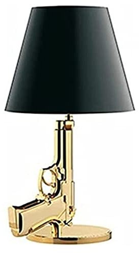 Schlafzimmer-Nachttischlampe Gun Desk Lamp Night Light Decorative Cool Table Lamp Modern Gold Gun Lamps for Bedroom, Hotel, Living Room, Guest Room, Children’s Room Schreibtischlampe Tischlampe (Size