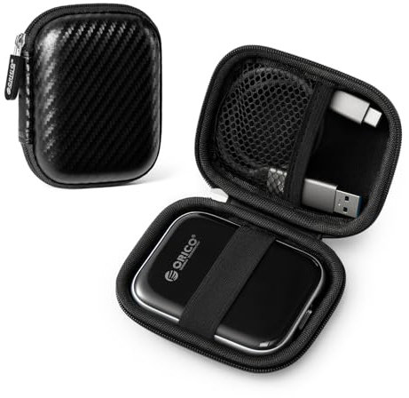 ORICO Funda de protección portátil para disco duro SSD externo, cable de viaje y pequeños equipos electrónicos, bolsa de almacenamiento resistente al agua con material EVA (M2PH03)