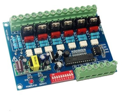 Decoder DMX512 ad alta tensione AC110V-220V 6/12 canali 50HZ 6/12CH dimmer DMX for illuminazione scenica con lampadine a incandescenza (Color : WS-DMX-HVDIM-6CH)