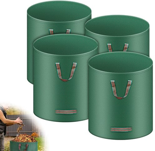 vvhippo 4x Sacs de Jardin Indéchirables, 272L Sac Jardinage Déchets, Autoportant, Big Bag avec Poignées, Étanche, Pliable et Réutilisable, Sac Végétaux Jardin 150 g/m²