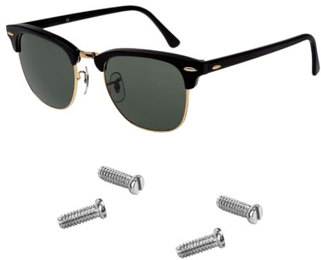 HiCycle2 Replacement Sunglass Screw Compatible for Wayfarer RB3016 Sunglasses,with Screw Driver (4pcs for arms,silver)
