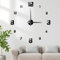 Carehabi 3D Wanduhr Groß XXL zum Kleben - DIY Mute Modern Uhr Wandtattoo für Wohnzimmer Küche Schlafzimmer Office (50-120cm)