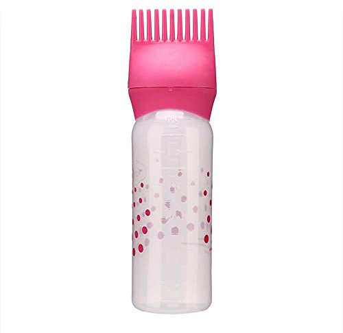 TIKATARER Haaröl-Applikatorbürste, 170 Ml Haarfärbeflasche, Haarfarben-Applikatorbürste mit Kammzähnen für den Professionellen Salon- oder Heimgebrauch (Rosenrot)