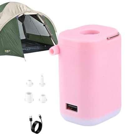 Pompa d'aria elettrica da campeggio, Pompa d'aria elettrica - Pompa portatile wireless da 2400 mAh - Gonfiatore elettrico veloce ricaricabile con 3 modalità di illuminazione per materassino gonfiabile