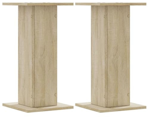 vidaXL Pflanzenständer 2 STK., Blumenständer Hohle Konstruktion, Dekosäule Podest für Pflanzen Dekoartikel, Blumenhocker Blumensäule, Sonoma-Eiche Holzwerkstoff