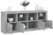 Homgoday Sideboard with LED Lights Concrete Grey 163x37x67 cm, Side Cabinet, Cupboard Storage Cabinet for Dining Living Room, Hallway and Kitchen Type2