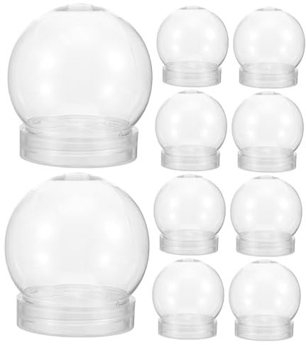 TOGEVAL 20stücke Mini Schneekugeln Transparente Wasser Kugeln Mit Schraubverschluss Für Bastelprojekte Kreative Weihnachtsdekoration Füllbare Kugeln Für Glitter Und Blumen