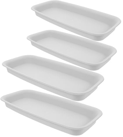 CAXUSD 4pièces Soucoupes Rectangulaires pour Plantes Et Jardinières Plateaux Égouttage pour Pots De Fleurs Assiettes pour Jardinières