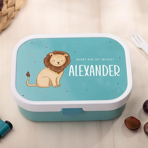 Campus personalisierte Brotdose für Mepal - Geschenke für die Einschulung Mädchen und Junge - Brotdose für Kinder - Brotdose personalisiert - Bento Box mit Trennwänden + Gabel - 750 ml