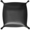 sourcing map PU Leather Valet Tray Unisex Folding Small Catchall Tray Portable Entryway Table Tray Nightstand Bedside Desk Tray for Key Wallet Watch Coin Jewelry Dice, Black